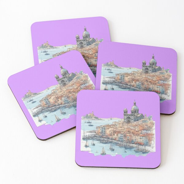 Item preview, Marseille 3D Sketch – Seaside Beauty and Historic Charm,  designed and sold by PaintMeWorld.