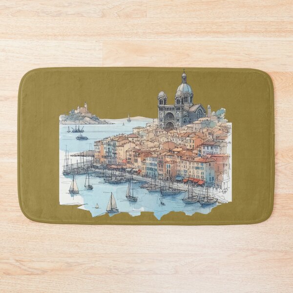 Item preview, Marseille 3D Sketch – Seaside Beauty and Historic Charm,  designed and sold by PaintMeWorld.