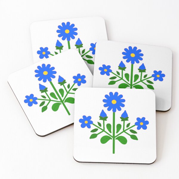 Item preview, Navy Blue floral folk motif designed and sold by Kalpa.