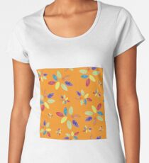 Spring Leaves on Orange Women's Premium T-Shirt