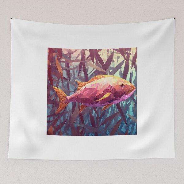 Aperçu de l'œuvre Poisson rose low poly créée et vendue par SorryCatPlay.
