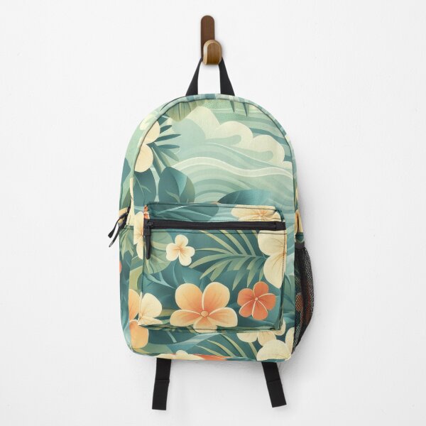 Item preview, Vintage Hawaiian Floral Pattern With Ocean Waves designed and sold by ML-Media.