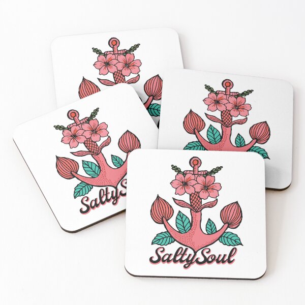 Item preview, Pink Nautical Anchor and Flowers Illustration designed and sold by KnockingLouder.
