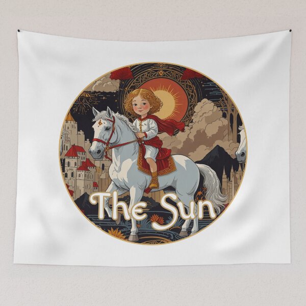 Item preview, Major Arcana Tarot Card The Sun - Child on a White Horse designed and sold by Pixel Waite.