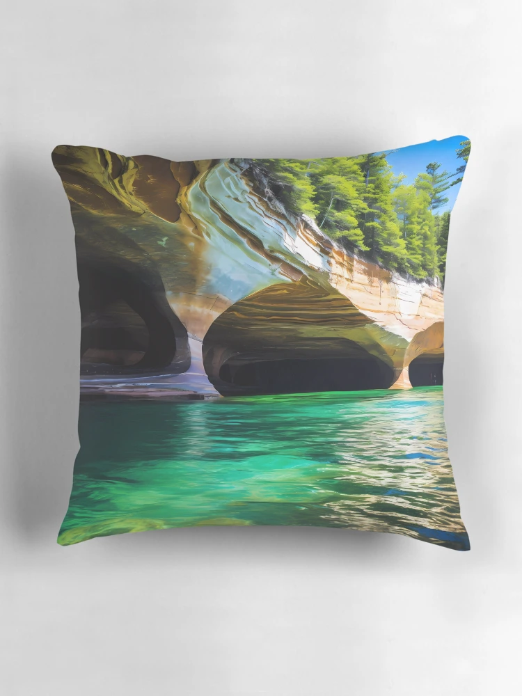 Thumbnail 3 of 4, Pillow, Pictured Rocks designed and sold by RoonPalette.