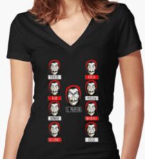 El Profesor - Papel Women's Fitted V-Neck T-Shirt