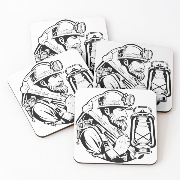 Item preview, Namaloue miner black & white designed and sold by cheznamaloue.