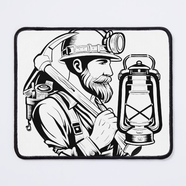 Item preview, Namaloue miner black & white designed and sold by cheznamaloue.
