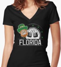 Womens St Pattys Day Florida St Patricks Birthday Women's Fitted V-Neck T-Shirt