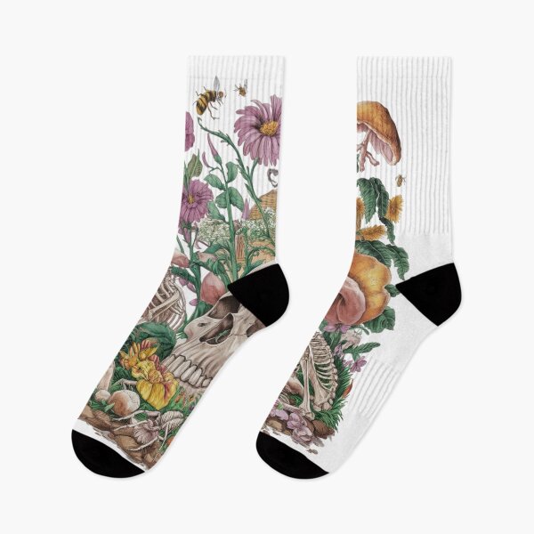Item preview, skeleton on the grass with flowers 2 designed and sold by MyNiceDesigns.