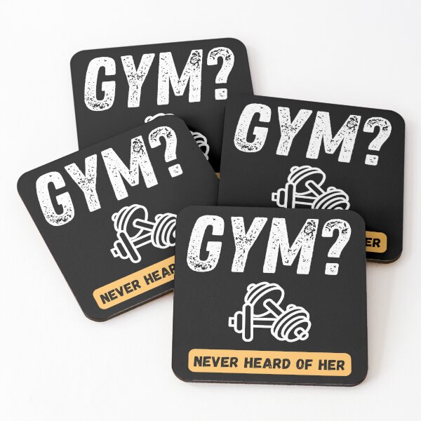 Item preview, Funny Gym Meme 'Gym? Never Heard of Her' - Hilarious Fitness Humor, Workout Sarcasm designed and sold by Zbigniew  Skrodzki.