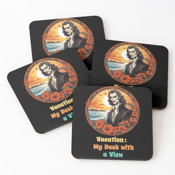 Item preview, Workaholic Vampire by The Beach - Vacation, My Desk with a View designed and sold by Ridiculam Toga.