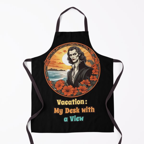 Item preview, Workaholic Vampire by The Beach - Vacation, My Desk with a View designed and sold by Ridiculam Toga.