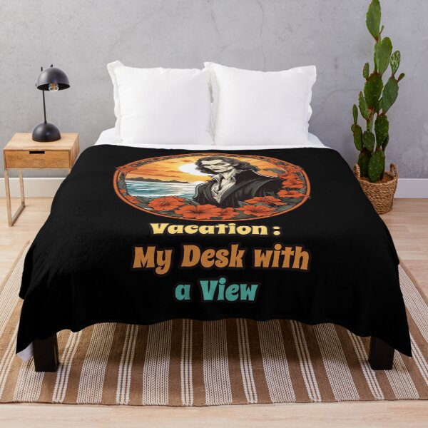 Item preview, Workaholic Vampire by The Beach - Vacation, My Desk with a View designed and sold by Ridiculam Toga.