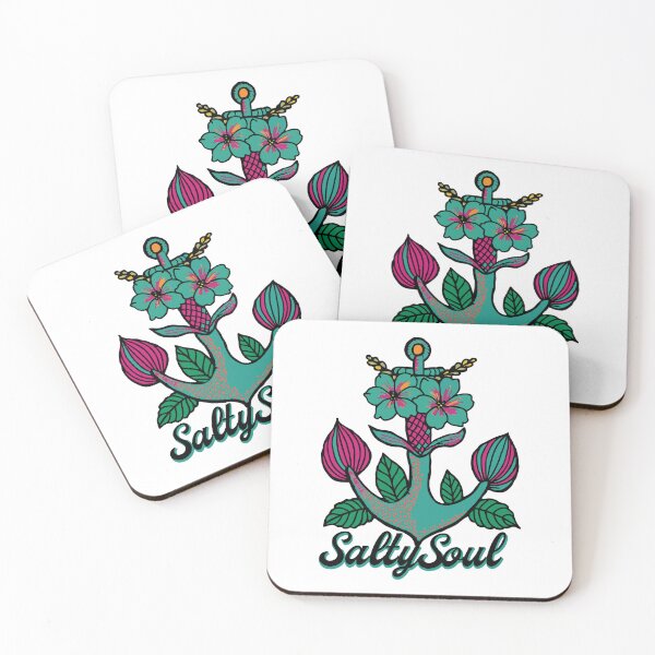Item preview, Green Nautical Anchor with Flowers Design designed and sold by KnockingLouder.