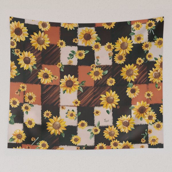 Item preview, Sunflower And Buffalo Plaid designed and sold by Tamas Das.