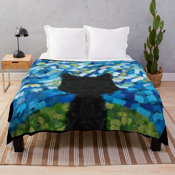Item preview, Starry night with black cat designed and sold by Pitix-19.