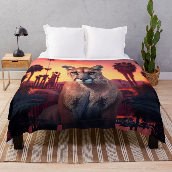Item preview, Cougar in the Sunset Jungle designed and sold by Sillytoe.