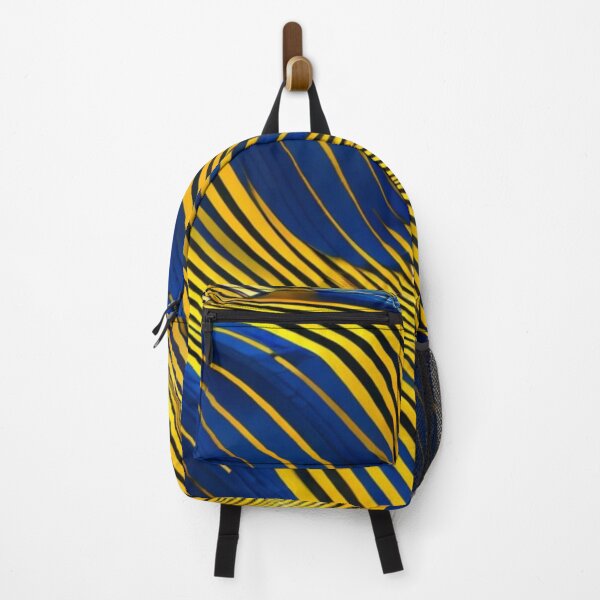 Item preview, SYNTHWAVE - Abstract Yellow and blue waves during sunset, rough sea designed and sold by Atmosferica.