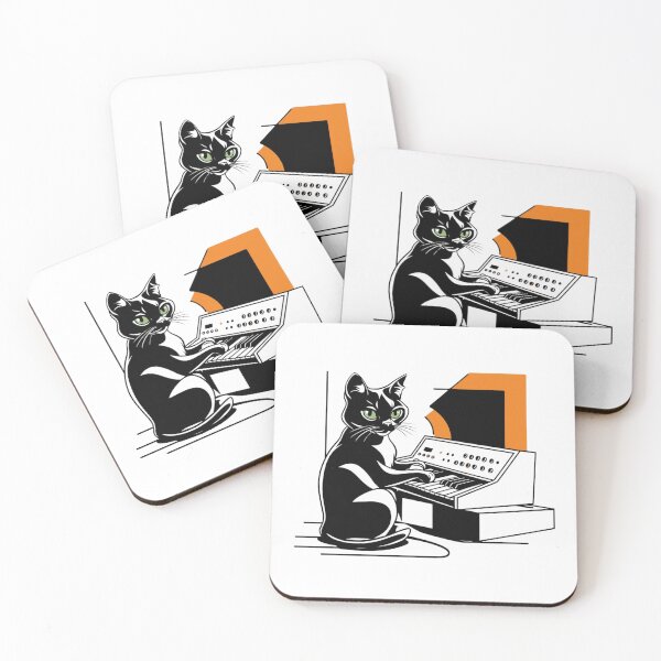 Item preview, Minimalist Cat Synthesizer - Retro-Futuristic Cool Cat Design designed and sold by Colorful-Garden.