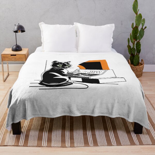 Item preview, Minimalist Cat Synthesizer - Retro-Futuristic Cool Cat Design designed and sold by Colorful-Garden.