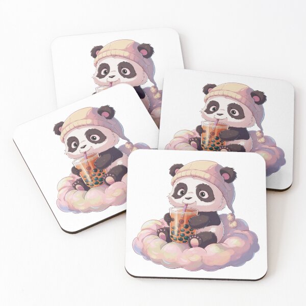 Item preview, Little Panda Drinking Bubble Tea designed and sold by MaxxerDesigns.