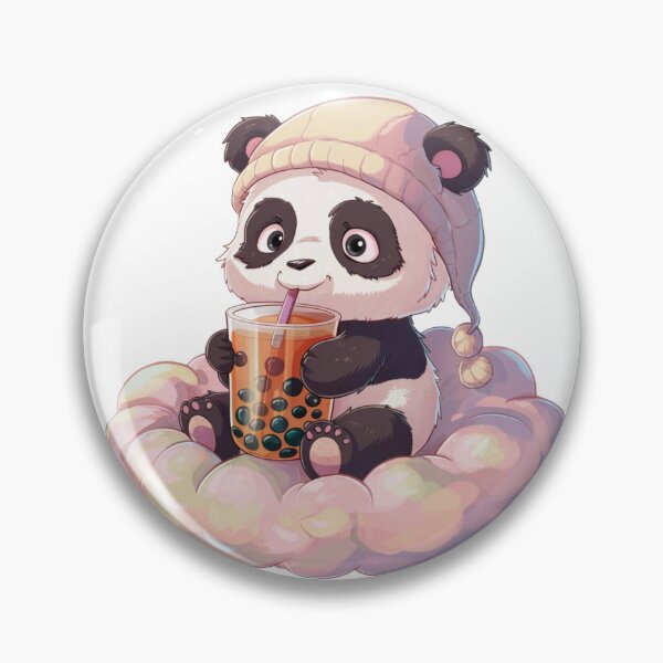 Item preview, Little Panda Drinking Bubble Tea designed and sold by MaxxerDesigns.