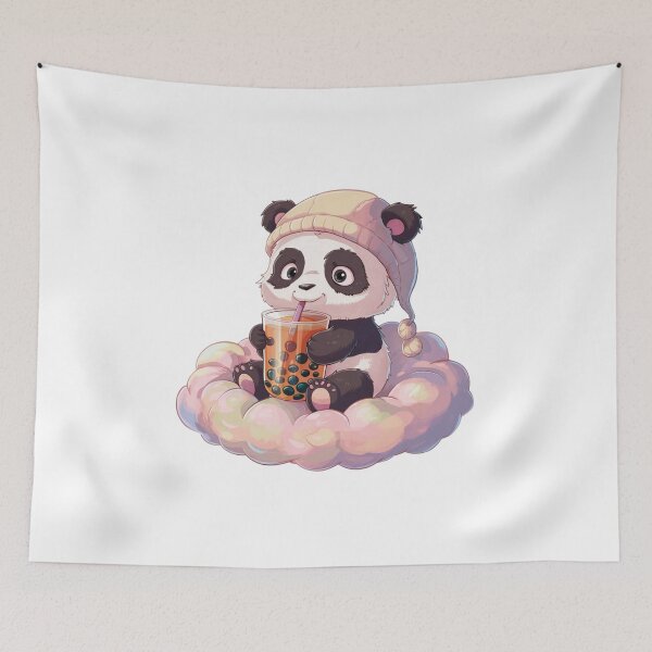 Item preview, Little Panda Drinking Bubble Tea designed and sold by MaxxerDesigns.