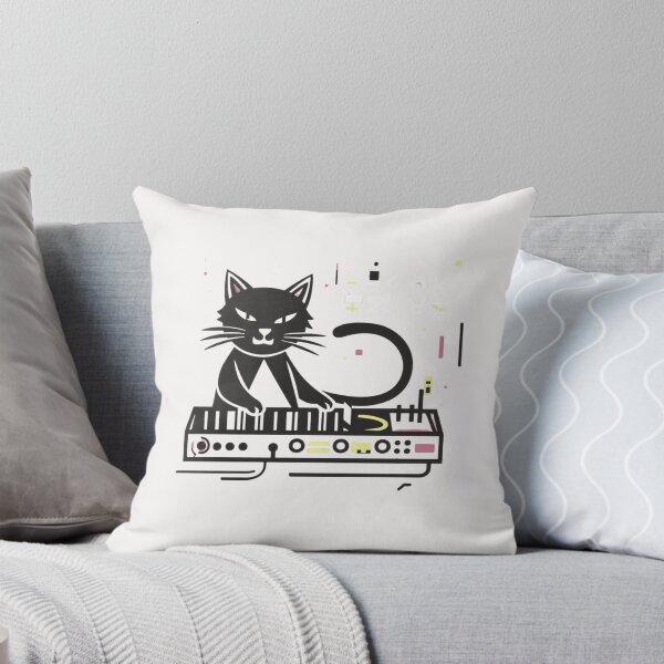 Item preview, Minimalist Cat Synthesizer - Retro-Futuristic Cool Cat Design designed and sold by Colorful-Garden.