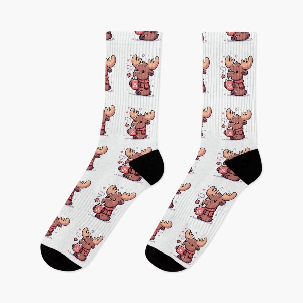 Item preview, Cute Moose drinking hot chocolate designed and sold by Brzdacu.