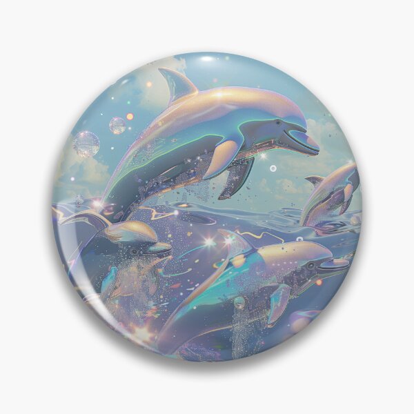 Item preview, Y2k 90s Retro Futurism Dreamy Space Dolphins designed and sold by Wheelzies.