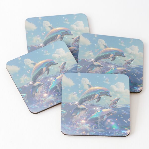 Item preview, Y2k 90s Retro Futurism Dreamy Space Dolphins designed and sold by Wheelzies.