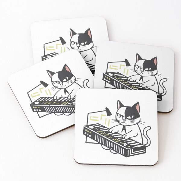 Item preview, Minimalist Cat Synthesizer - Retro-Futuristic Cool Cat Design designed and sold by Colorful-Garden.