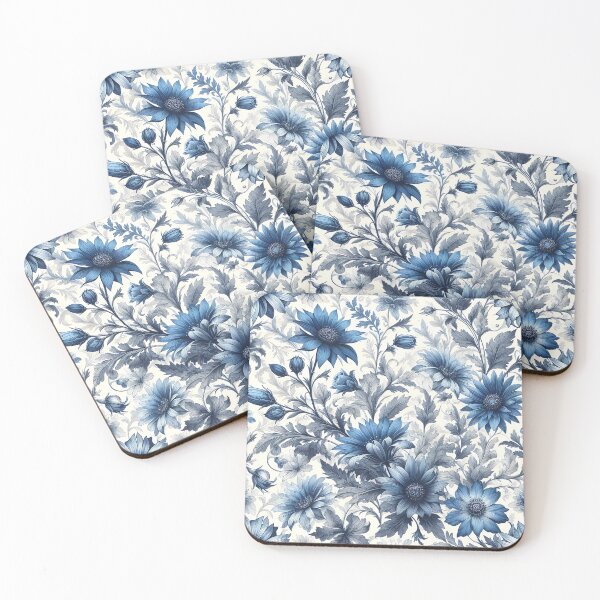 Item preview, Blue Flowers in Baroque Style designed and sold by Coffee Lifestyle.