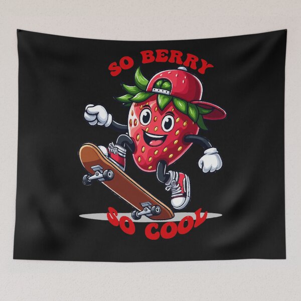 Item preview, So Berry So Cool - Funny Strawberry Skateboarding designed and sold by Digi-Bay.