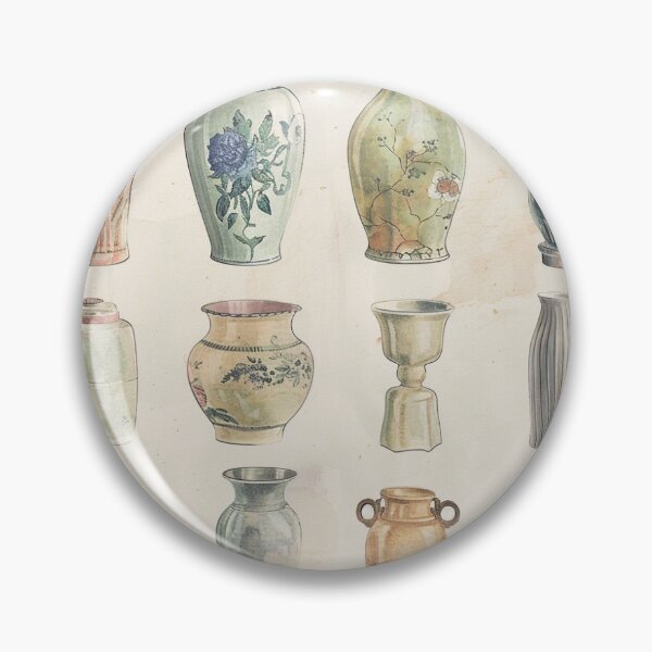 Item preview, Vintage Graphic Collage of Ceramic Vases Illustration designed and sold by Wheelzies.