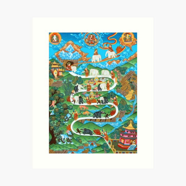 Item preview, Buddhism Print - The Nine Mental Abidings Samatha designed and sold by Onodera.