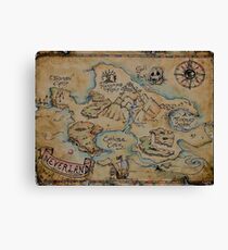 Lienzo Mapa de Neverland vintage