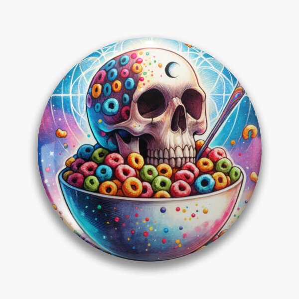 Item preview, The cereal killer Fruit loops Skull watercolor Tarot deck card designed and sold by PreciousTime.