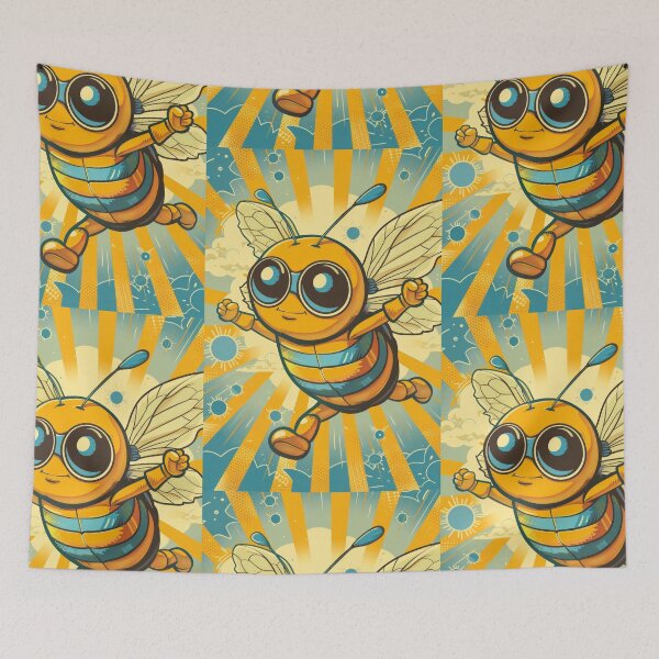Item preview, Anthropomorphic Superhero Bee in Vibrant Colors designed and sold by Piotrek0001.