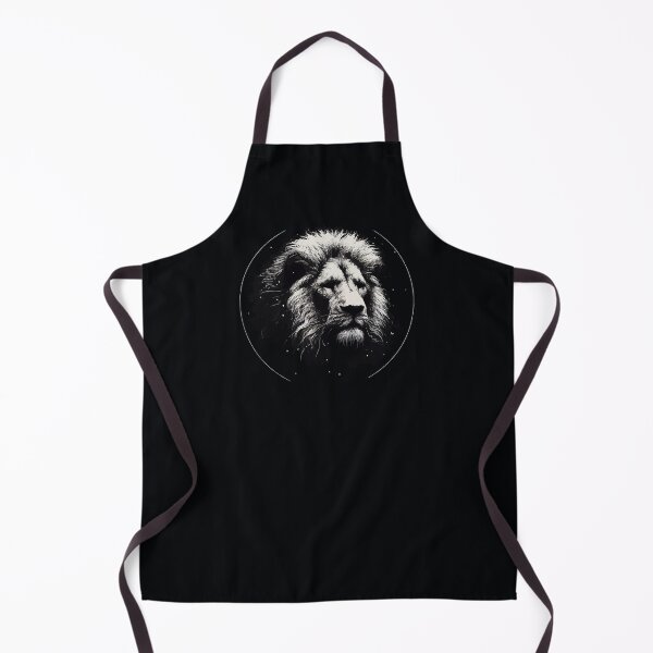 Item preview, Monochromatic Outline Lion Face Portrait designed and sold by TomFrontierArt.