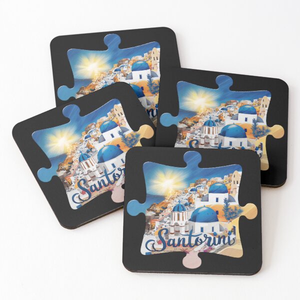Aperçu de l'œuvre Voyage en Grèce Santorin - « Été : Voyage sur les îles grecques » créée et vendue par stickercuffs.