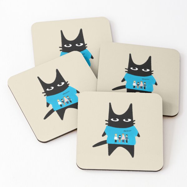 Item preview, furtoon series: black cat wearing weezer shirt designed and sold by Kyna Arts.