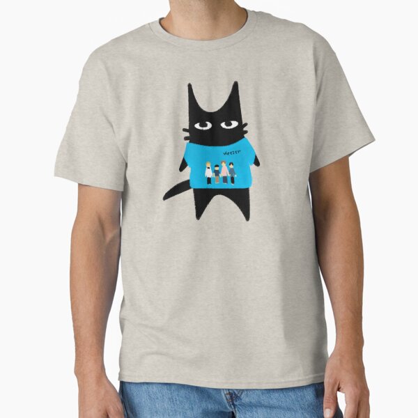 Artikel-Vorschau von Furtoon-Serie: Schwarze Katze im Weezer-Shirt, designt und verkauft von Kyna Arts.