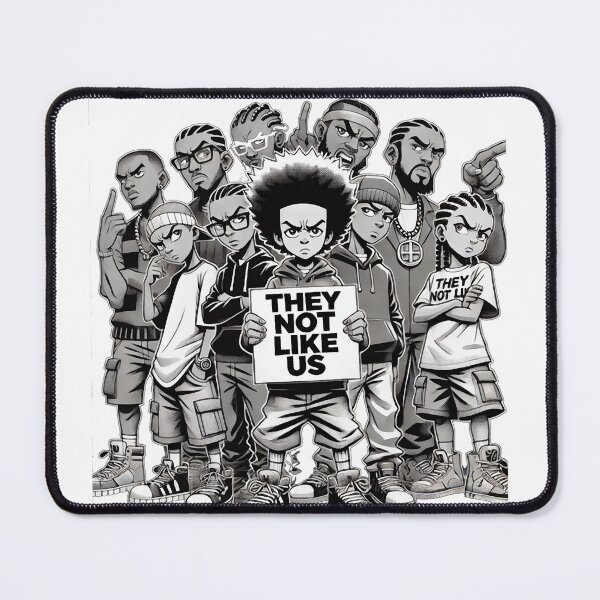 Item preview, They Not Like Us - Boondocks Style Black and White Illustration designed and sold by KriticalDesigns.