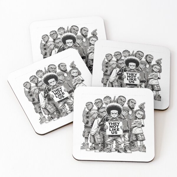 Item preview, They Not Like Us - Boondocks Style Black and White Illustration designed and sold by KriticalDesigns.