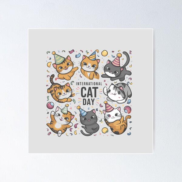 Item preview, Cats Celebrating International Cat Day  designed and sold by Itsheartshop.