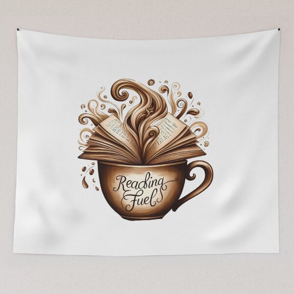 Item preview, Coffee and Books Fusion Art: Reader's Delight Print designed and sold by ashdenent.