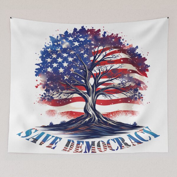 Item preview,  Save democracy || Rooted in Freedom , American Grown , Stars & Stripes Tree designed and sold by ShabayekShop.