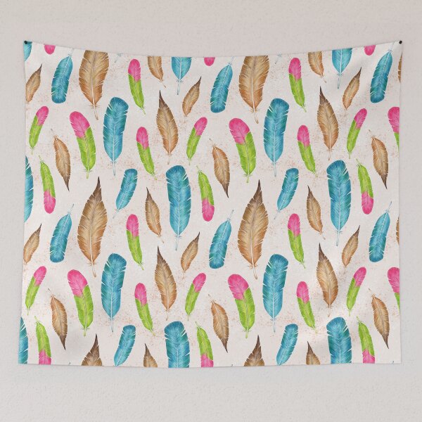 Item preview, Colorful Feathers pattern seamless, Handmade premium designed and sold by Katarzyna Dembek.